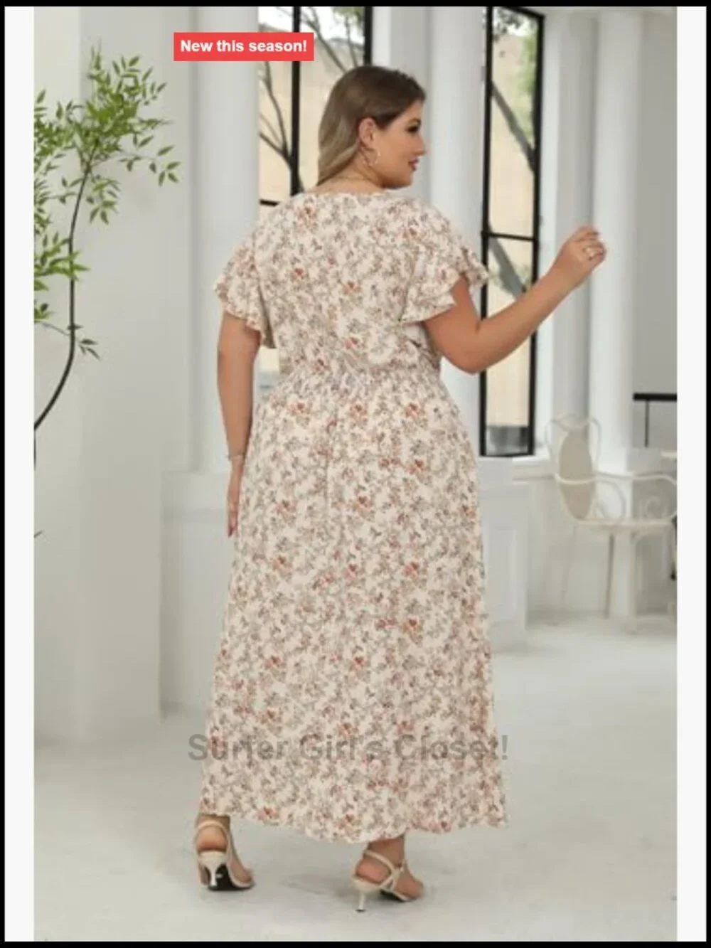 Plus Size Boho Maxi Dress Floral Flared Pocket Casual Summer